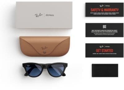 Lunettes connectées META Ray-Ban Skyler, Noir brillant, Transitions® Bleu Céruléen - Image 6