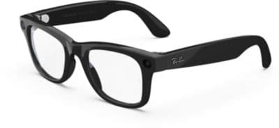 Lunettes connectées META Ray-Ban Wayfarer, Noir Brillant, Transparent