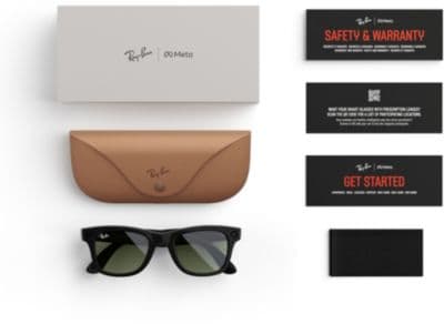 Lunettes connectées META Ray-Ban Wayfarer, Noir Brillant, Vert G15 - Image 6