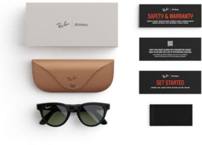 Lunettes connectées META Ray-Ban Headliner (Gen 1), Noir Brillant, Vert G15 Polarisé - Image 6