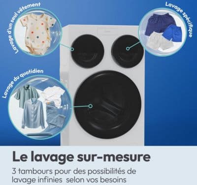 Lave linge hublot CANDY MQD 410CBL9-47 Multiwash 3 tambours - Image 4