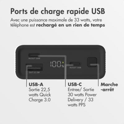Batterie externe IMOSHION Batterie externe - 20000 mAh - Noir - Image 3