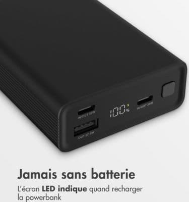 Batterie externe IMOSHION Batterie externe - 20000 mAh - Noir - Image 4