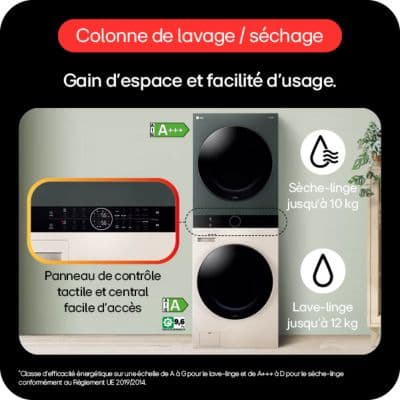 Lave linge séchant hublot LG F214WT8GRBE Washtower - Image 7