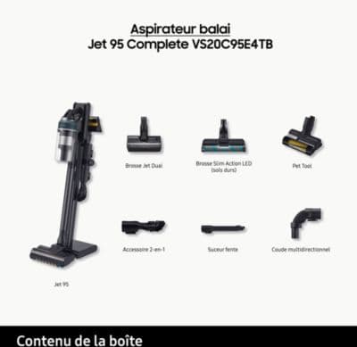 Aspirateur balai SAMSUNG Jet 95 Complete VS20C95E4TB - Image 4