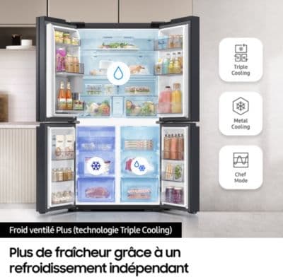 Réfrigérateur multi portes SAMSUNG RF65DG9H0EB1 family hub avec AI vision - Image 8