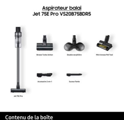 Aspirateur balai SAMSUNG Jet 75E Pro Silver VS20B75BDR5 - Image 3