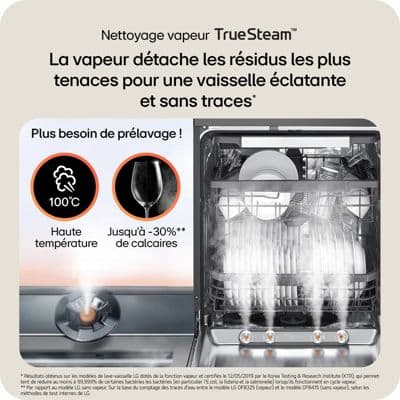 Lave vaisselle encastrable LG DB476TXS TrueSteam - Image 4
