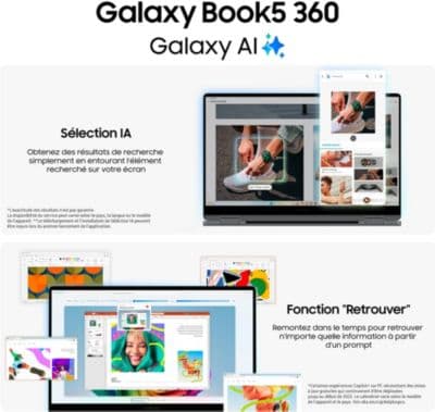 Ordinateur portable SAMSUNG Galaxy Book5 360 15,6 U5 16Go 512Go AI - Image 3