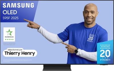 TV OLED SAMSUNG TQ65S95F sans reflet 4K AI 2025