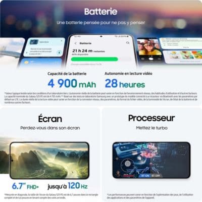 Smartphone SAMSUNG Galaxy S25FE Noir Absolu 128Go - Image 6
