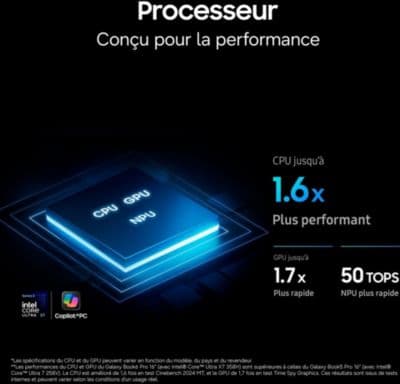 Ordinateur portable SAMSUNG Galaxy Book6 Pro AI 16" Tactile - Intel Core Ultra 5 - 16 Go RAM - SSD 512 Go - Copilot+ - Image 4
