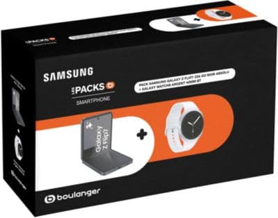 Smartphone SAMSUNG Pack ZFlip7 Noir 256Go+GW8 40mmBT Blanc - Image 2