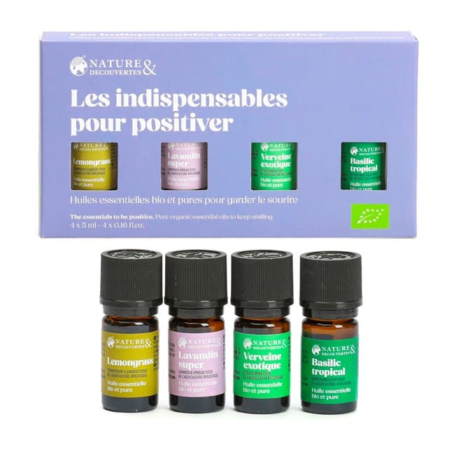 Nature & Découvertes Coffret 4 huiles essentielles positiver