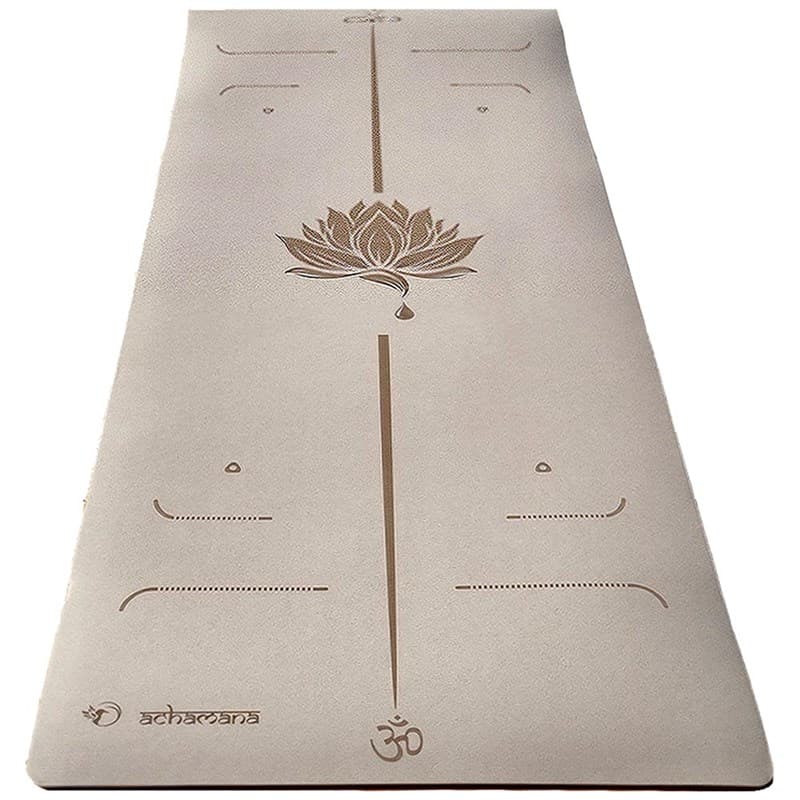 Achamana Tapis de yoga tpe pu 6mm practice crème