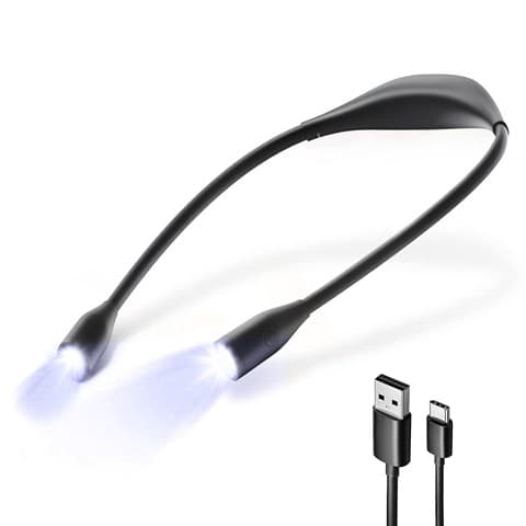 Lampe de lecture de cou rechargeable 3 couleurs 3 intensités Noir - Image 3