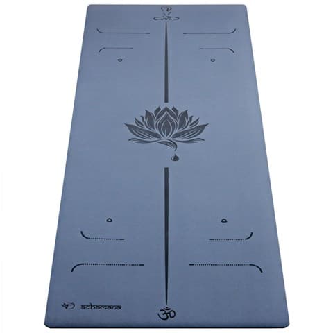 Tapis de yoga épais pu 6mm lotus bleu - Image 3