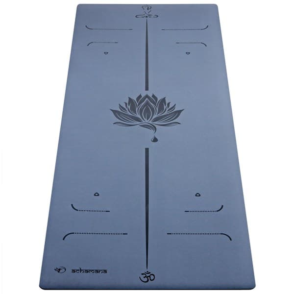 Tapis de yoga épais pu 6mm lotus bleu - Image 2
