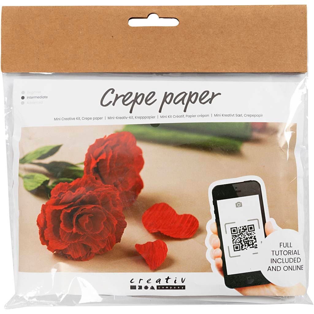 Mini kit DIY fleurs en papier crépon - Roses - Image 6