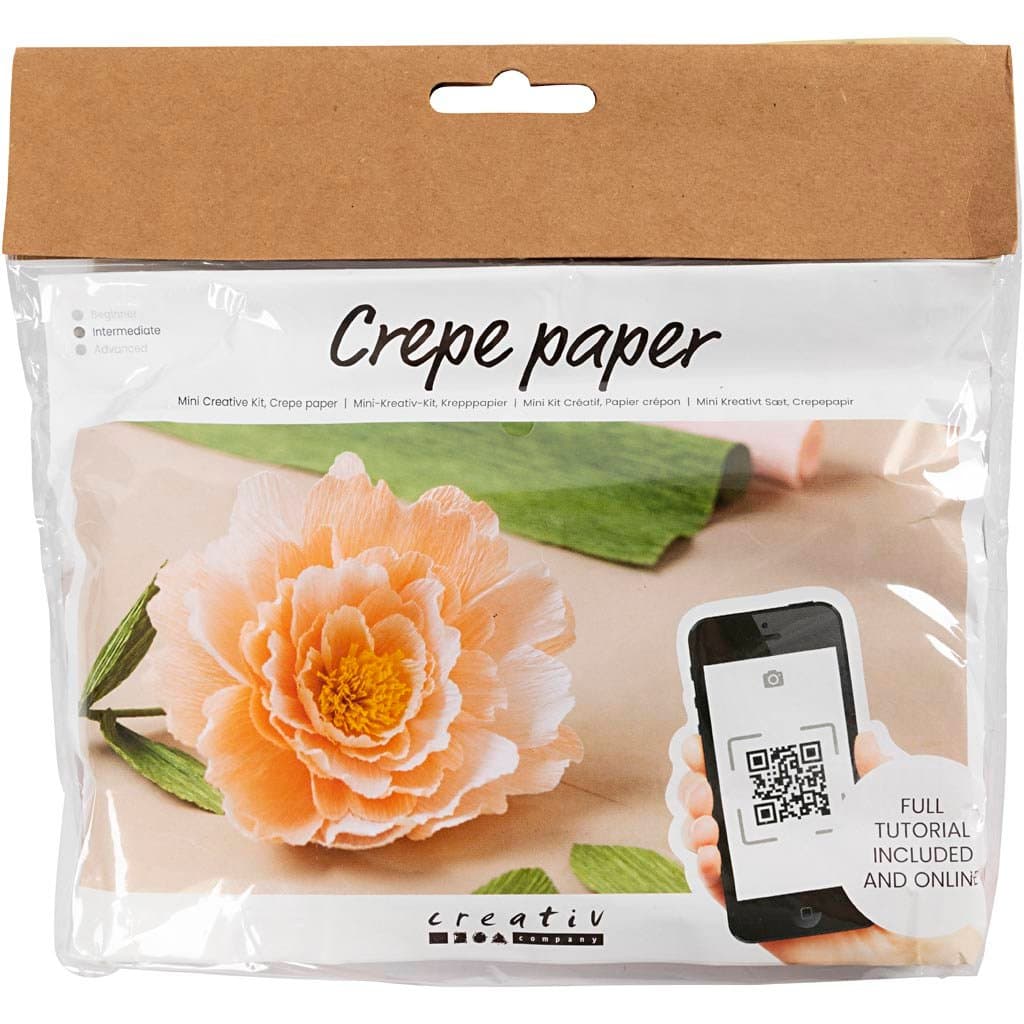 Mini kit DIY fleurs en papier crépon - Pivoine - Image 6