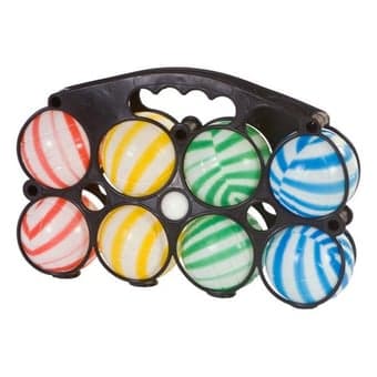 Jeu de 8 boules colorees de petanque en plastique - jeu d'adresse enfant - plein air, jardin - Image 1