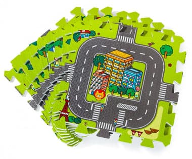 Tapis d'eveil Tapis Puzzle Bébé 90*90 - Tapis de Jeu 9 Pièces en Mousse EVA - Circuit Voiture - Image 6