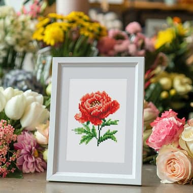 Figured’Art Mini Série Diamond Painting - Coffret Premium 12 toiles de 15x18cm Fleurs 2 - Broderie Diamant avec Strass Carrés - Kit Complet - Image 7