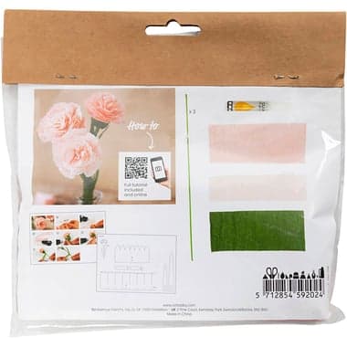 Mini kit DIY fleurs en papier crépon - Oeillets - Image 3