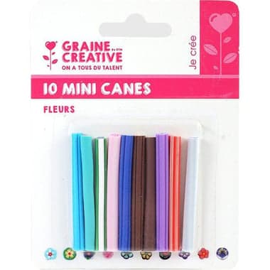 20 mini canes pâte polymère à trancher 5 x 0,5 cm - Fleurs - Image 3