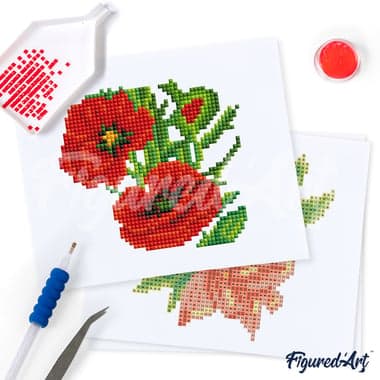 Figured’Art Mini Série Diamond Painting - Coffret Premium 12 toiles de 15x18cm Fleurs - Broderie Diamant avec Strass Carrés - Kit Complet - Image 5