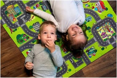 Tapis d'eveil Tapis Puzzle Bébé 90*90 - Tapis de Jeu 9 Pièces en Mousse EVA - Circuit Voiture - Image 3