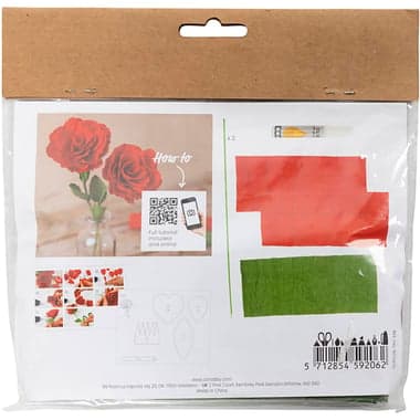 Mini kit DIY fleurs en papier crépon - Roses - Image 3