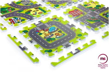 Tapis d'eveil Tapis Puzzle Bébé 90*90 - Tapis de Jeu 9 Pièces en Mousse EVA - Circuit Voiture - Image 4