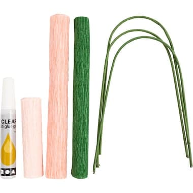 Mini kit DIY fleurs en papier crépon - Oeillets - Image 4