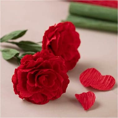 Mini kit DIY fleurs en papier crépon - Roses - Image 5