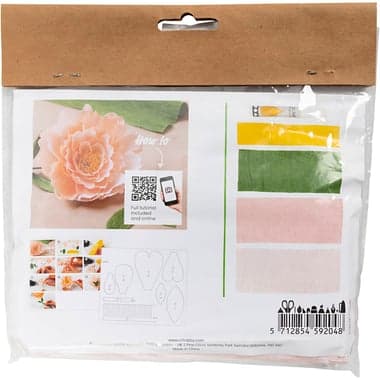 Mini kit DIY fleurs en papier crépon - Pivoine - Image 3