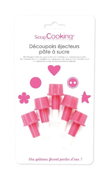 Lot de 5 mini découpoirs ScrapCooking® - Fleur, pois, cœur, bouton, étoile - Image 3