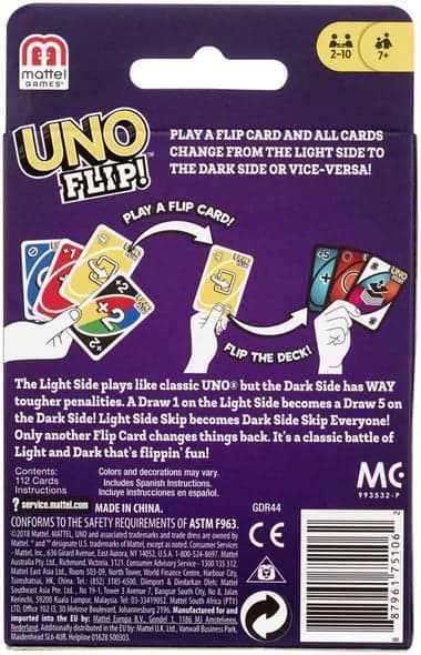 Mattel Games - Uno Flip Side - Jeu de cartes Familles - 7 ans et + - Image 8