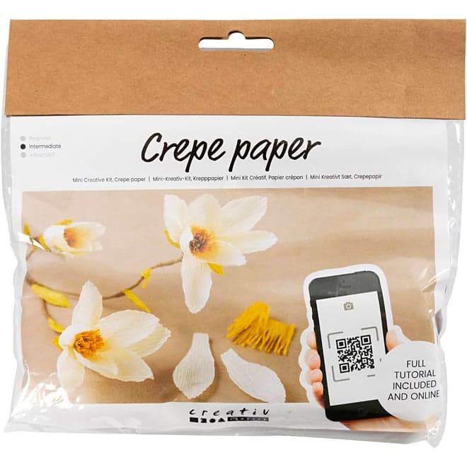 Mini kit DIY fleurs en papier crépon - Branche de magnolia - Image 2