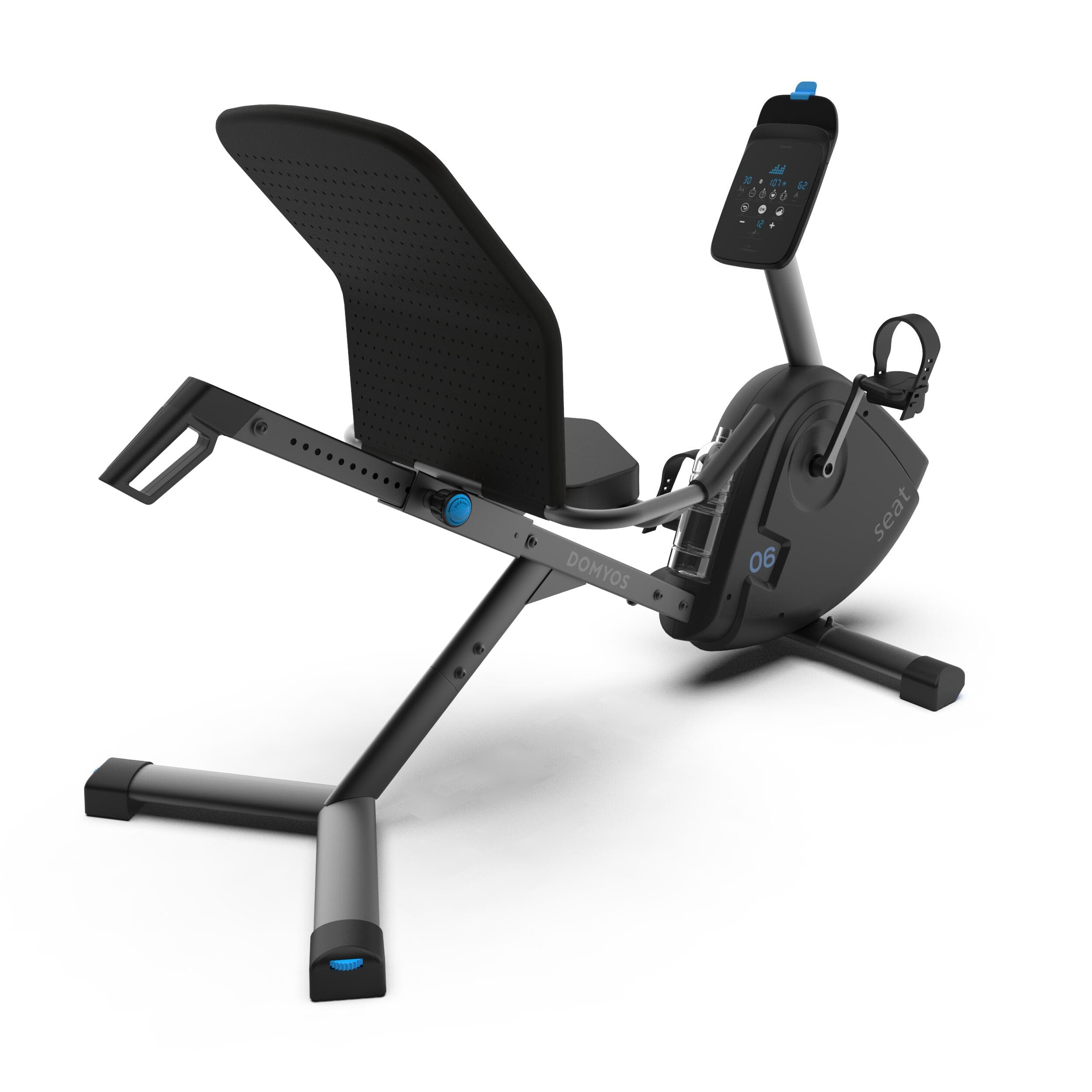 Vélo d'appartement semi allongé domyos eb seat connecté