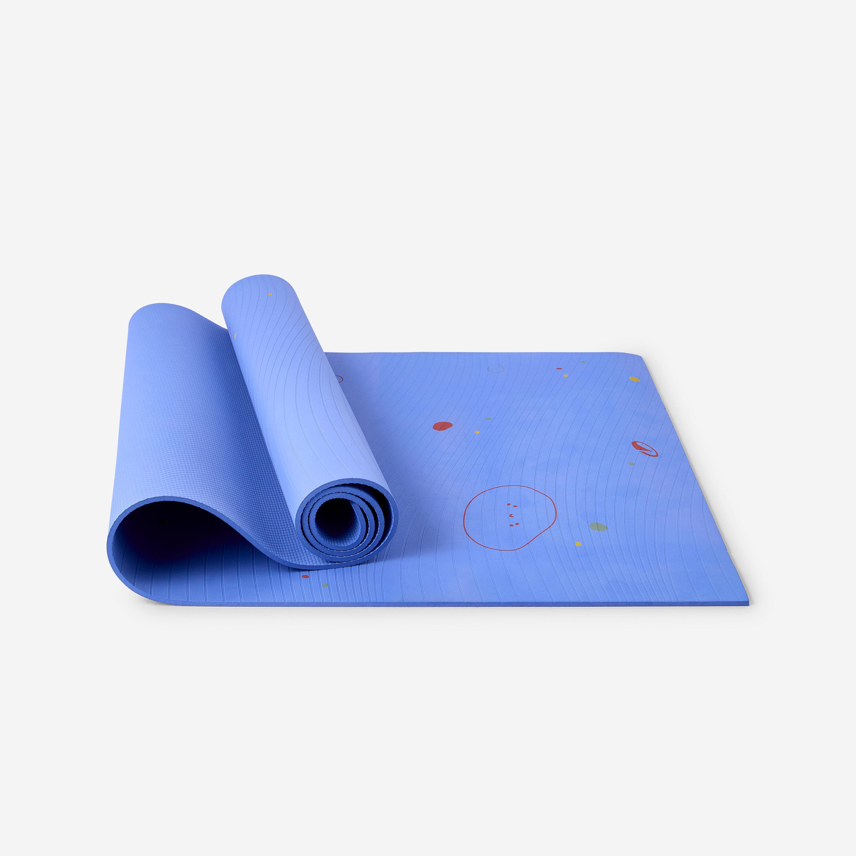 Tapis de yoga enfant avec sangles épaisseur 5mm, bleu