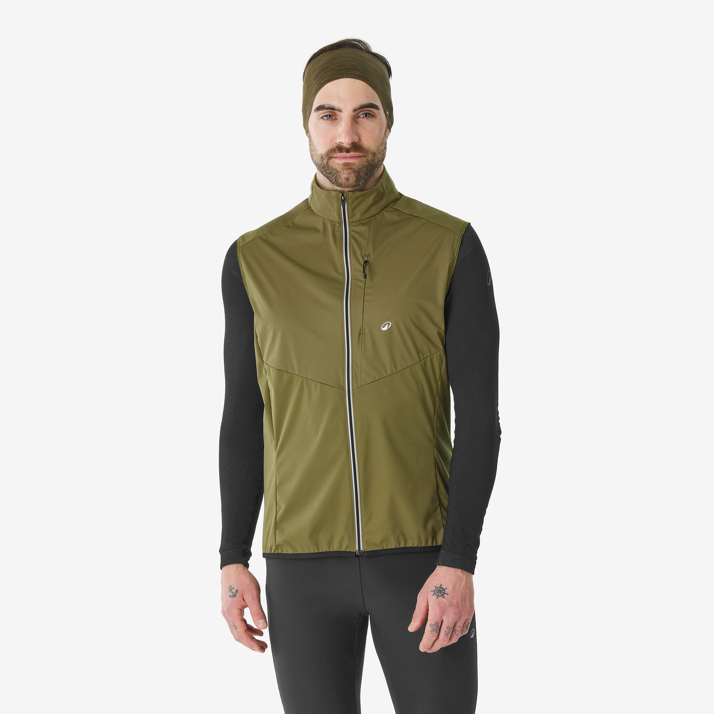 Gilet de ski de fond homme, 500 kaki