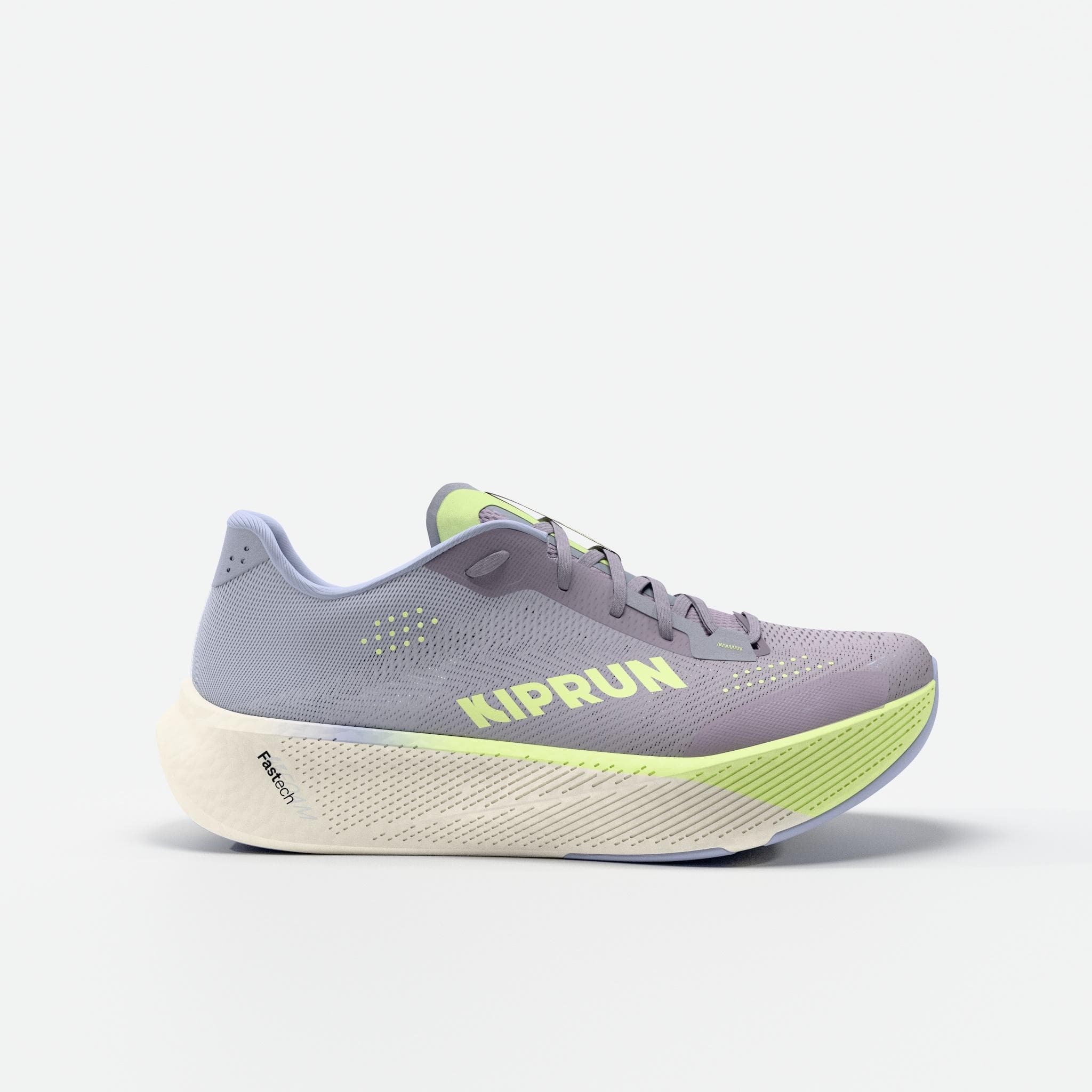 Chaussures running route femme, Kiprun Kipride violet jaune