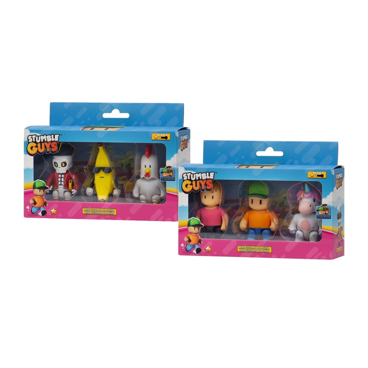 Bizak - Pack 3 Figuras 7,5 cm Stumble Guys Bizak modelos surtidos.