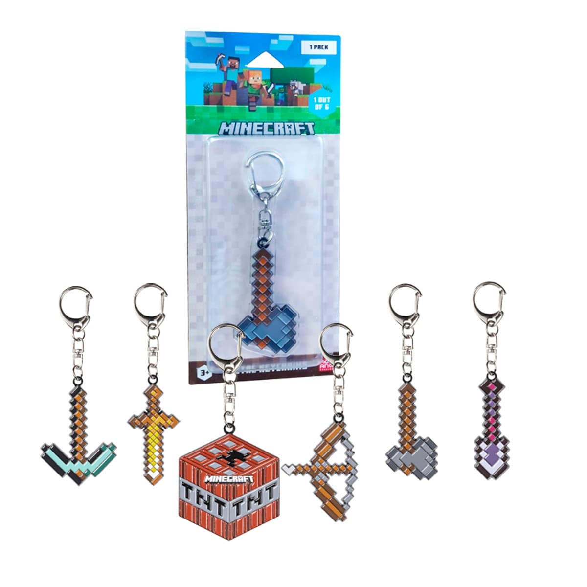 Bizak - Pack de un llavero de metal de Minecraft.