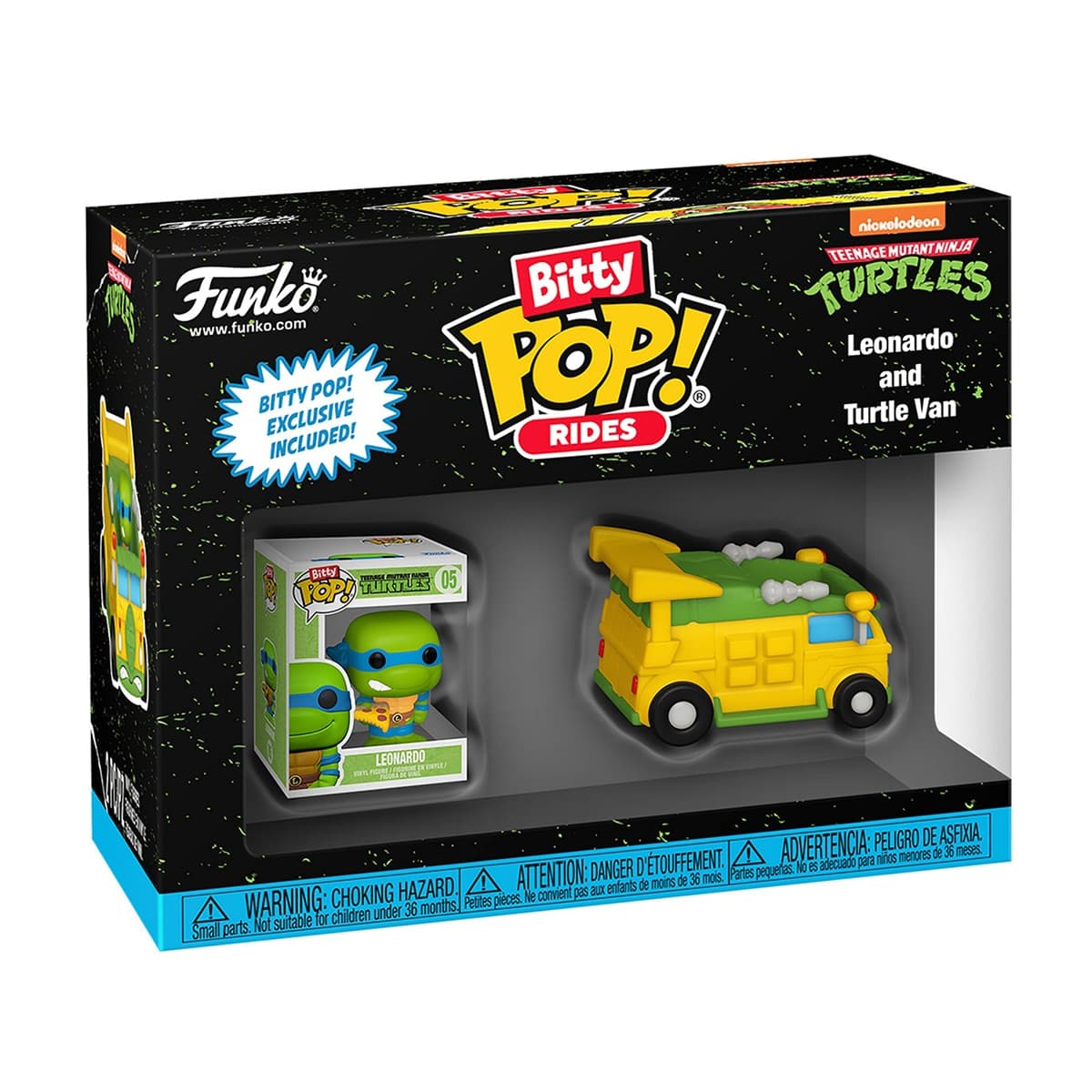 Funko - Funko Bitty POP Rides Leonardo with Van Las Tortugas Ninja.