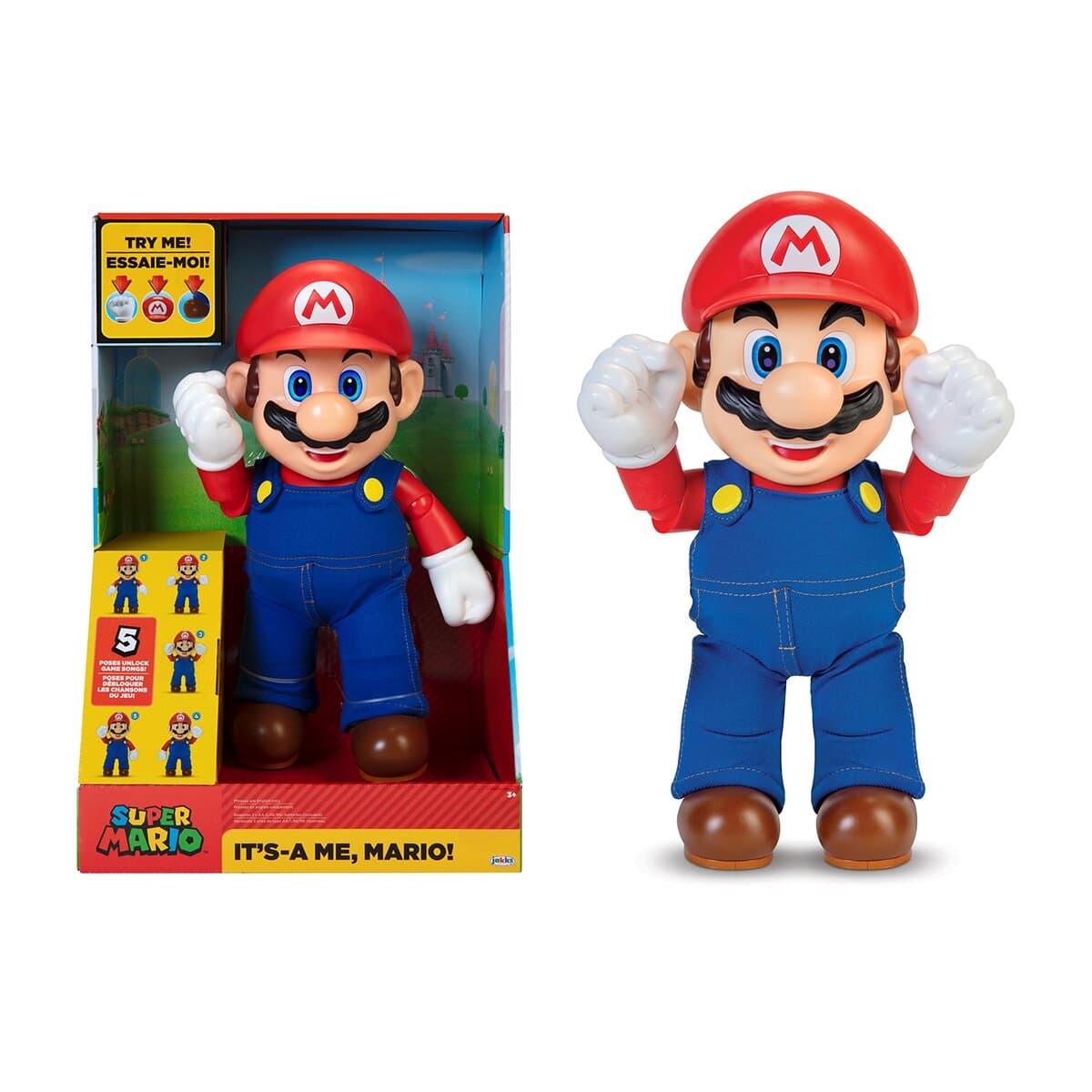 Jakks Pacific - Figura interactiva Mario 38 cm con frases, sonidos y música del videojuego. Licencia Super Mario. Jakks Pacific.