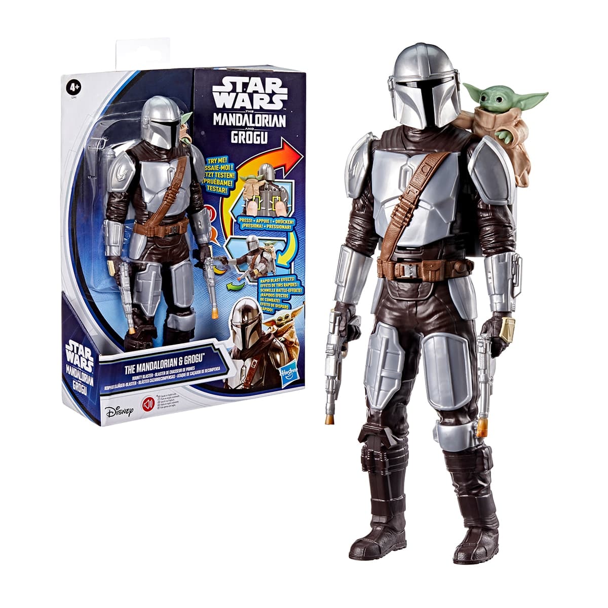 Star Wars - Figura The Mandalorian & Grogu Bláster cazarrecompensas Star Wars Hasbro.