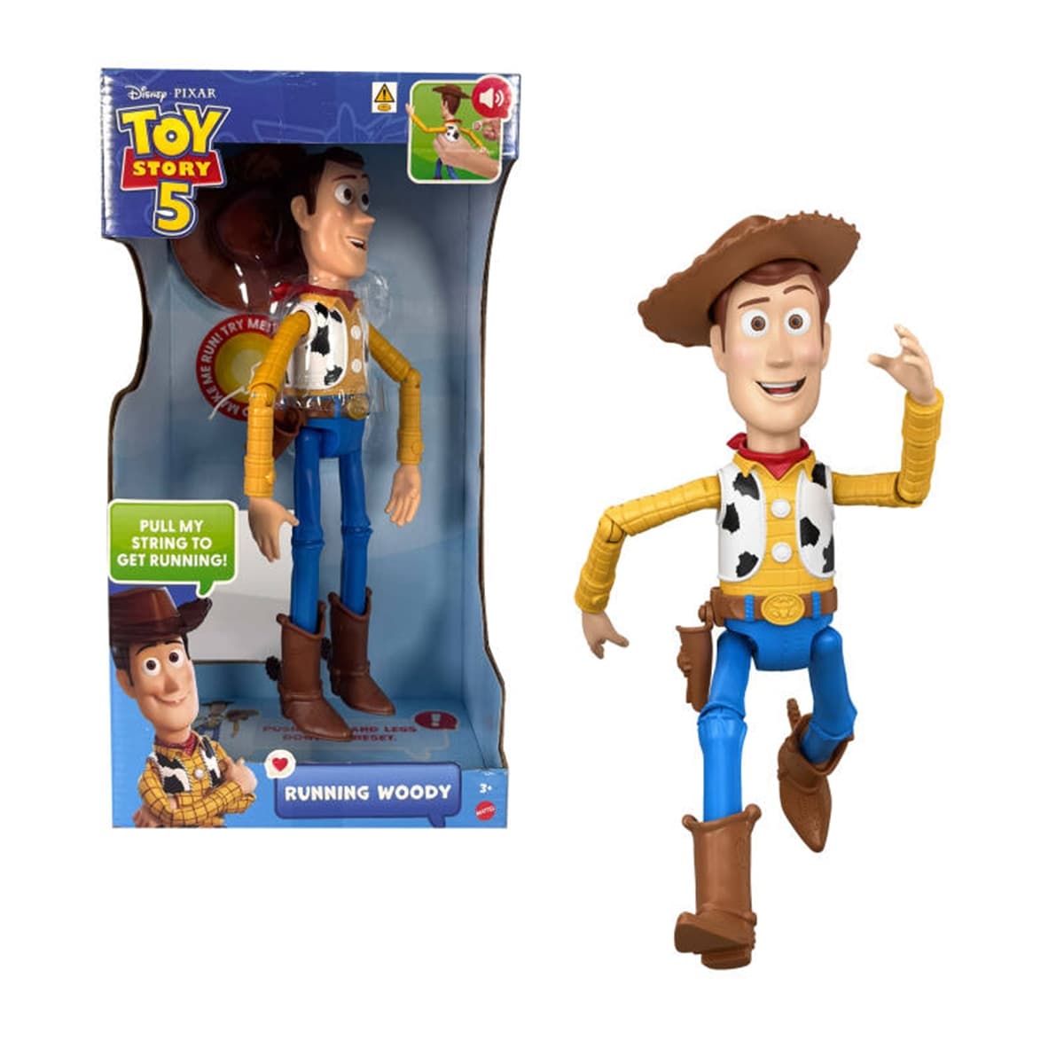 Mattel - Figura Deluxe Woody Corredor y Parlanchín 50 sonidos y frases Toy Story 5 Mattel.