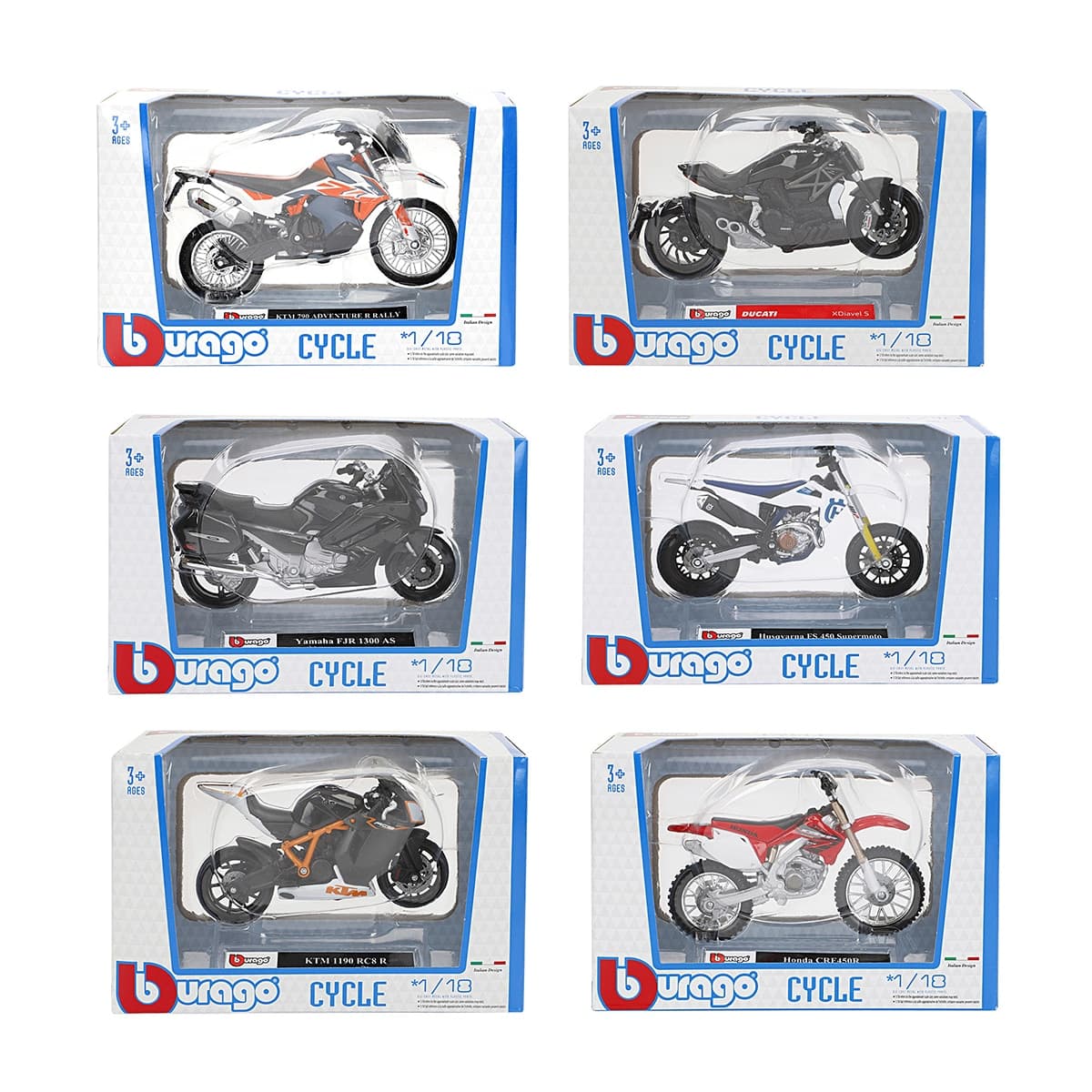 Burago - Colección Moto Cross Metal 1:18 Burago.
